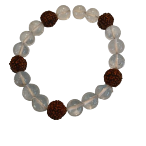 Clear Quartz  Rudraksha  Bracelet