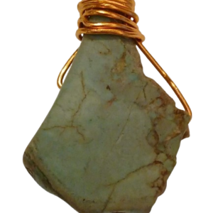 Green Turquoise  Hand Wrapped Pendant