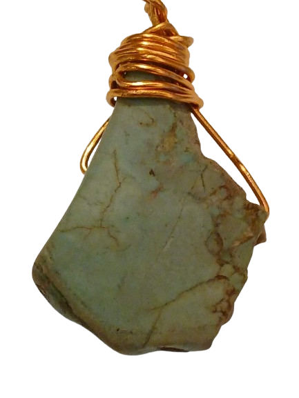 Green Turquoise Hand Wrapped Pendant