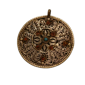 Oxidized Silver Double Dorje Pendant