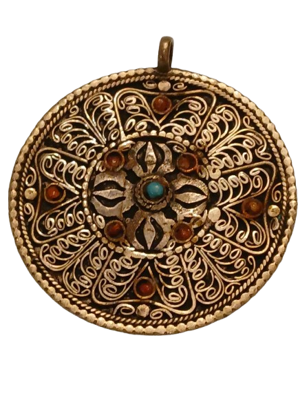 Double Dorje Oxidized Pendant