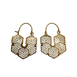 Maze Brass Earrings