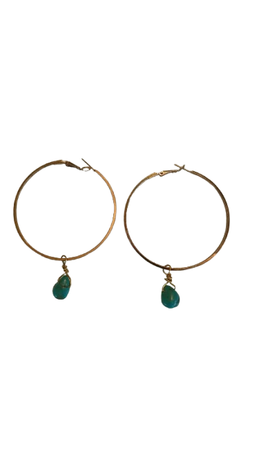 Brass Hoops Turquoise NuggetsTurquoiseEarrings #RawTurquoise #HoopEarrings #HandmadeJewelry #BrassEarrings #GemstoneEarrings #EarthyJewelry #BohoVibes #TimelessSymbols #ViralWebUs
