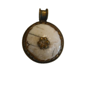 Naga shell & Brass Flower Pendant