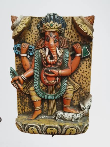 Ganesh wood craved Statue
