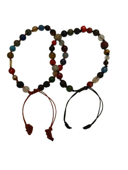 Green Aventurine Gemstone Macrame Bracelet Set for Relationship Growth