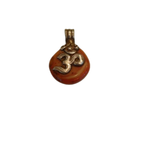 Antique Silver Tibetan OM & Carnelian Pendant
