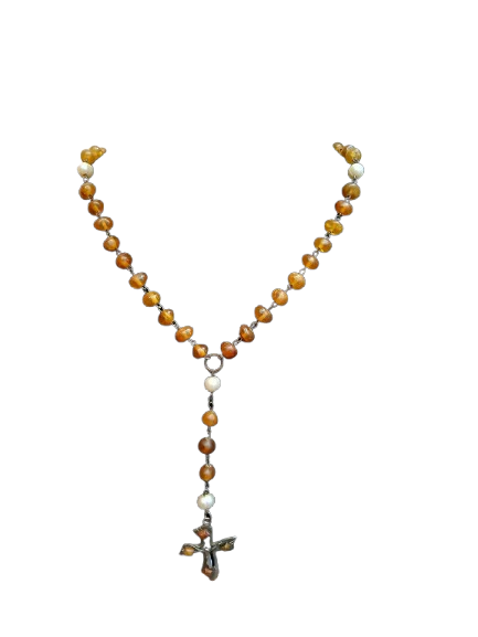 Amber Rosary Necklace