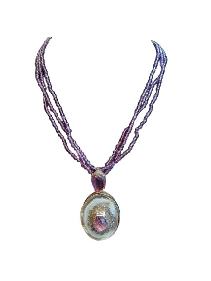 Three strand Amethyst Necklace