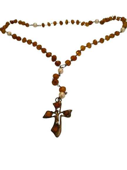 Amber Rosary Necklace