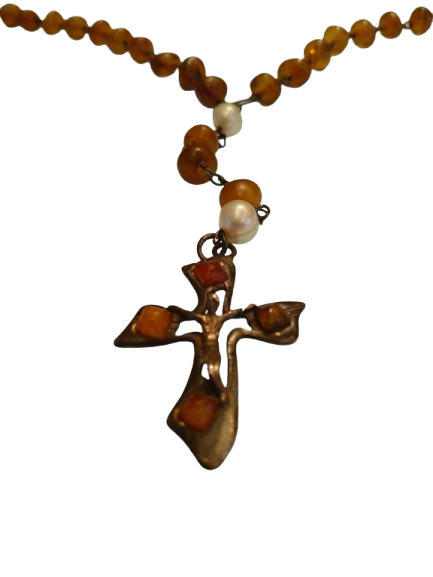 Amber Rosary Necklace