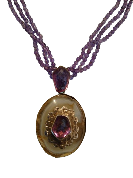 Three strand Amethyst Necklace