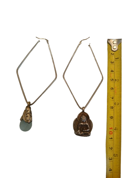 Buddha & Tibetan Amazonite Statement Earrings