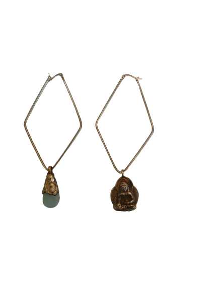Buddha & Tibetan Amazonite Statement Earrings
