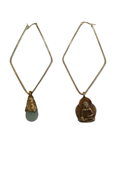 Buddha & Tibetan Amazonite Statement Earrings