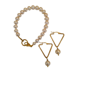 Handmade Mother of Pearl Bracelet & Earring Set.