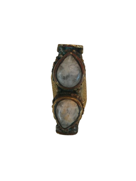Tibetan Moonstone Saddle Ring