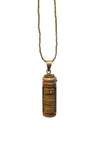 Tibetan Buddhist Prayer Wheel Locket Necklace,
