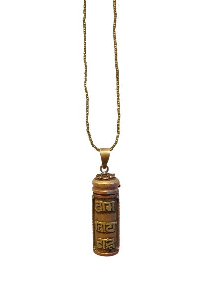 Tibetan Buddhist Prayer Wheel Locket Necklace,