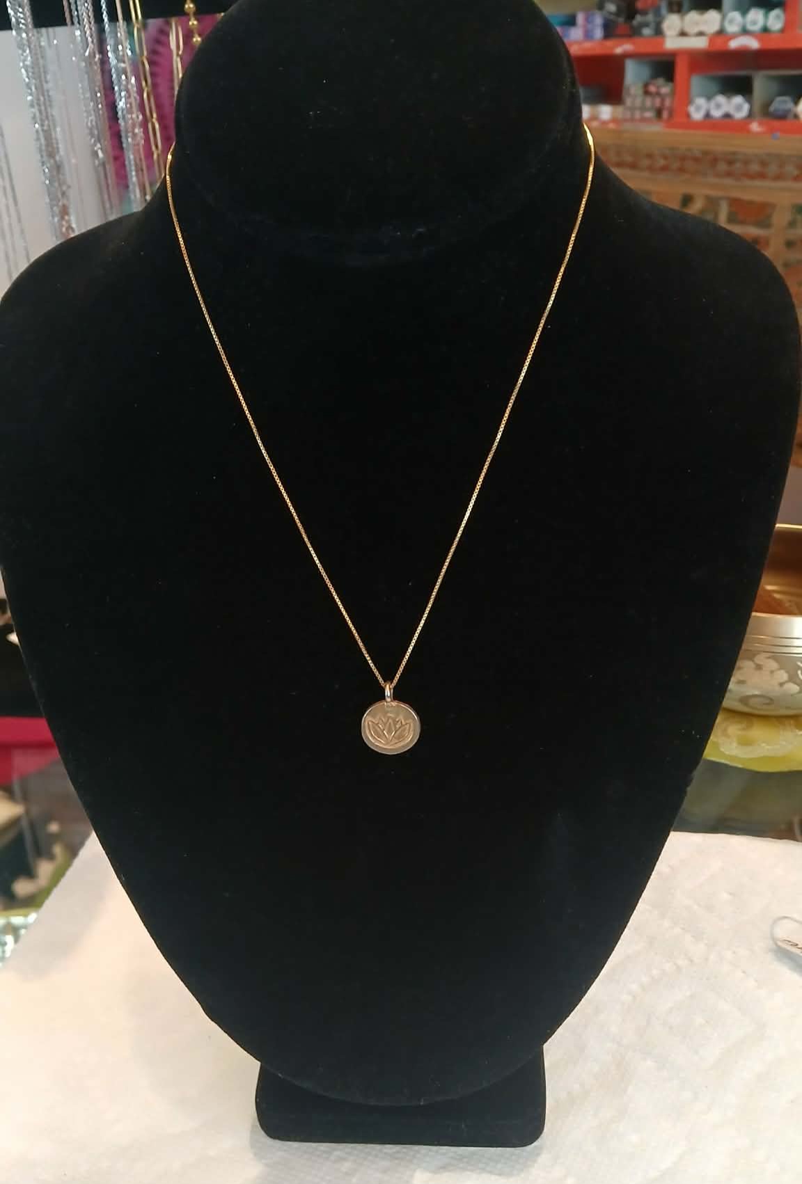 Handmade Gold Plated Charm Necklace from Nepal - Spiritual Jewelry