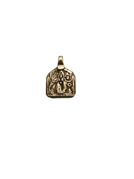 Antique Silver Durga Amulet